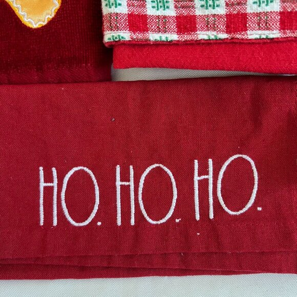 Christmas-Themed Embroidered Kitchen Towels Set Of 4 - Picture 5 of 5